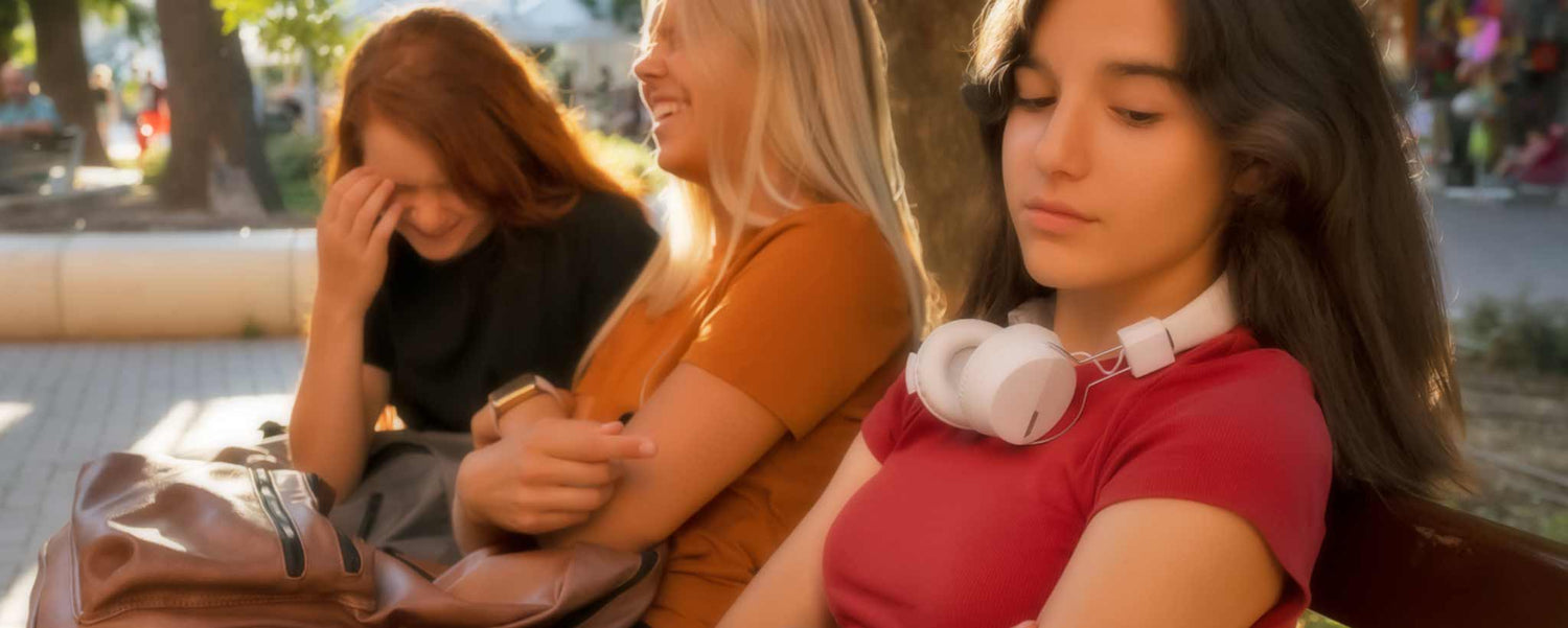 Three girls on bench