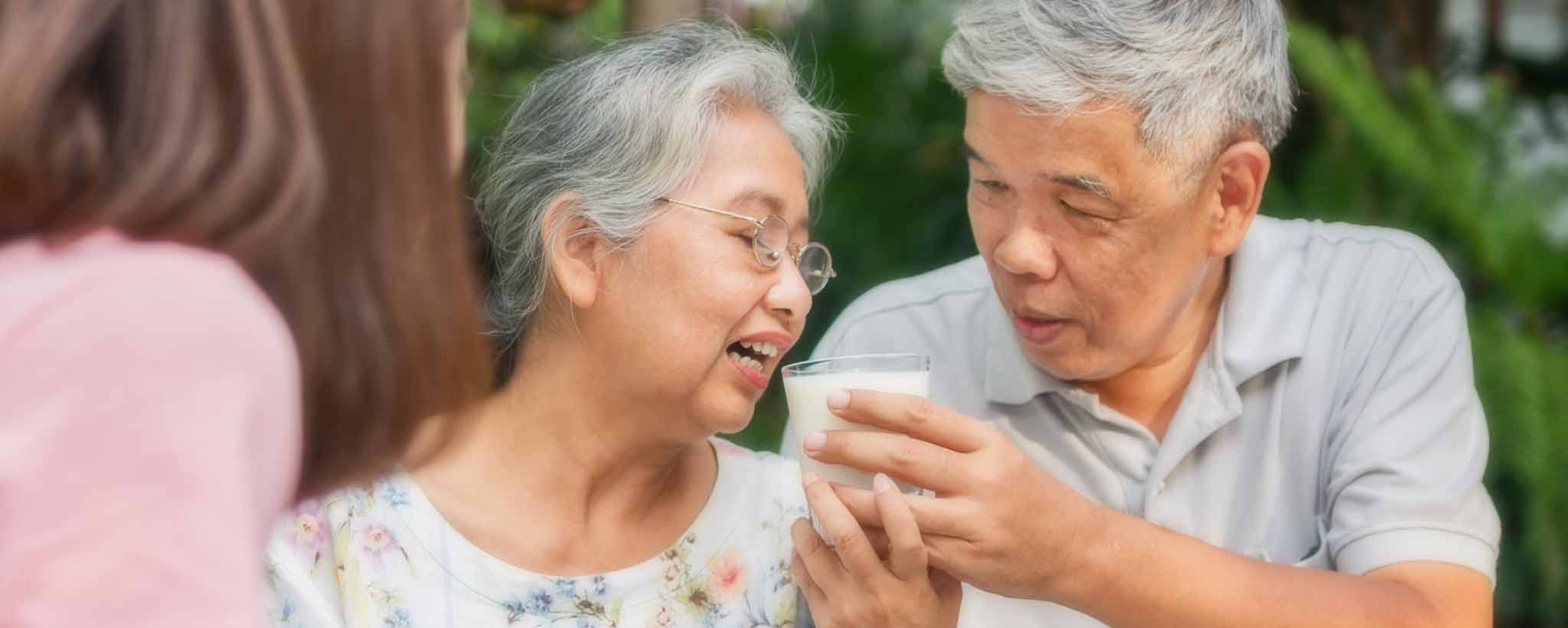 'Asian senior couple'