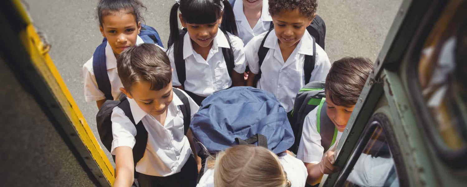 Children boarding school bus