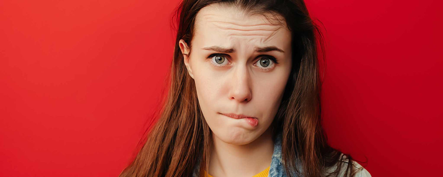 Unhappy female facial expression