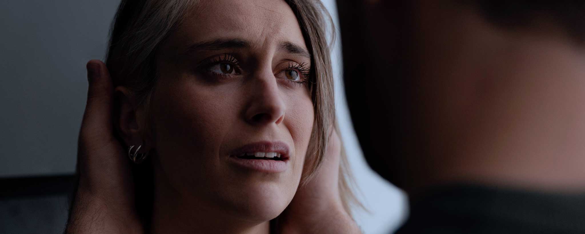 'A distraught woman.'