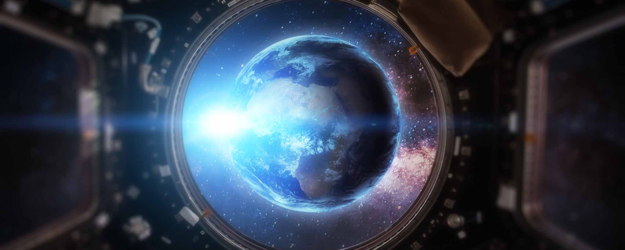 'Earth through spacecraft portal'