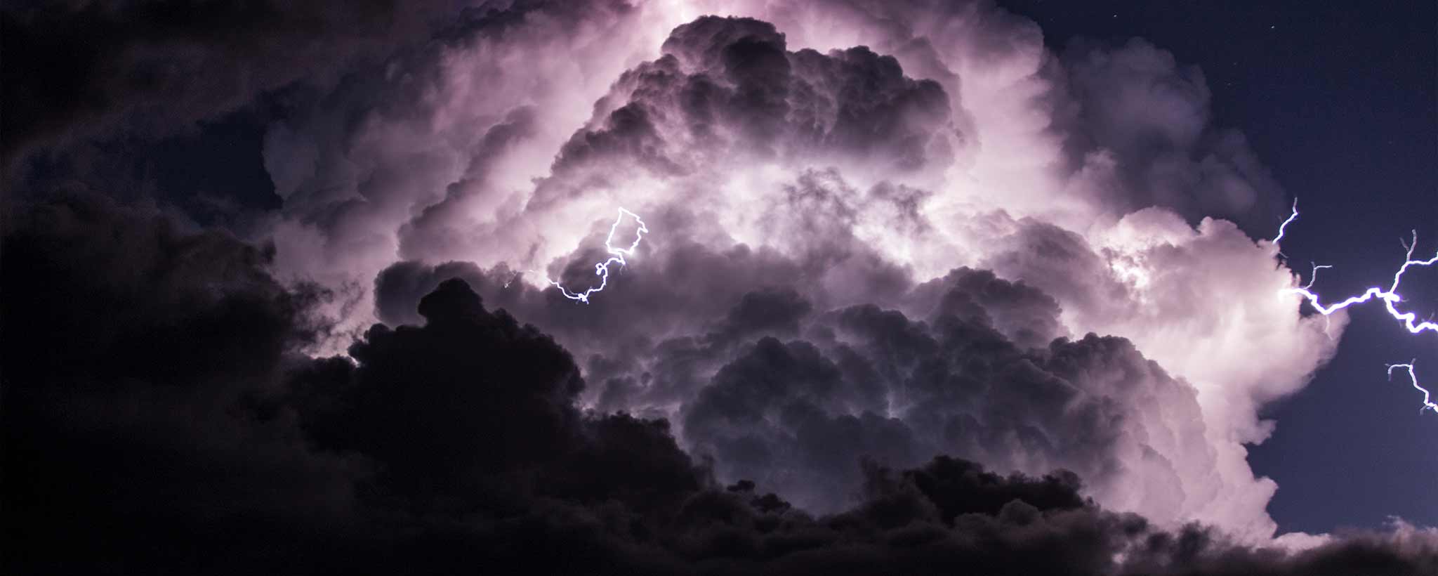 'Ominous tropical thunder storm clouds.'