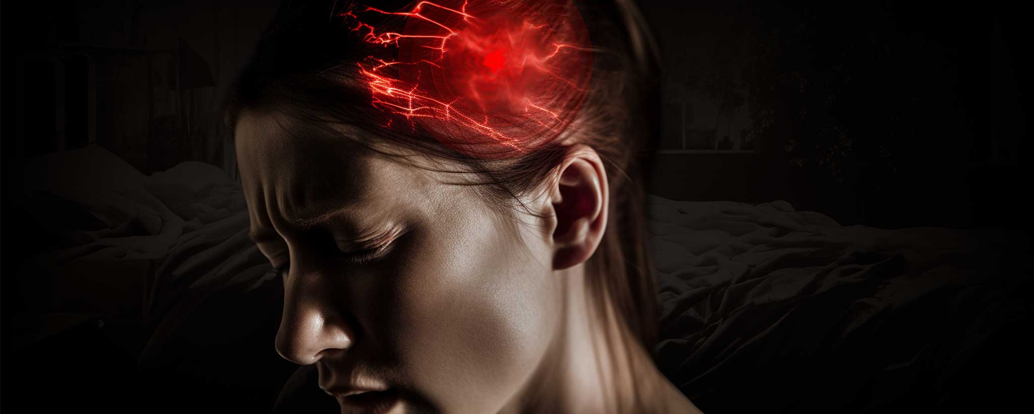 'Female with brain pain (ai)'