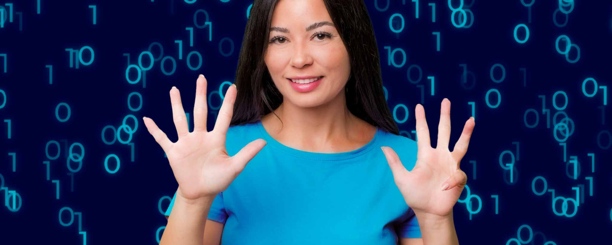 'Asian lady counting fingers'