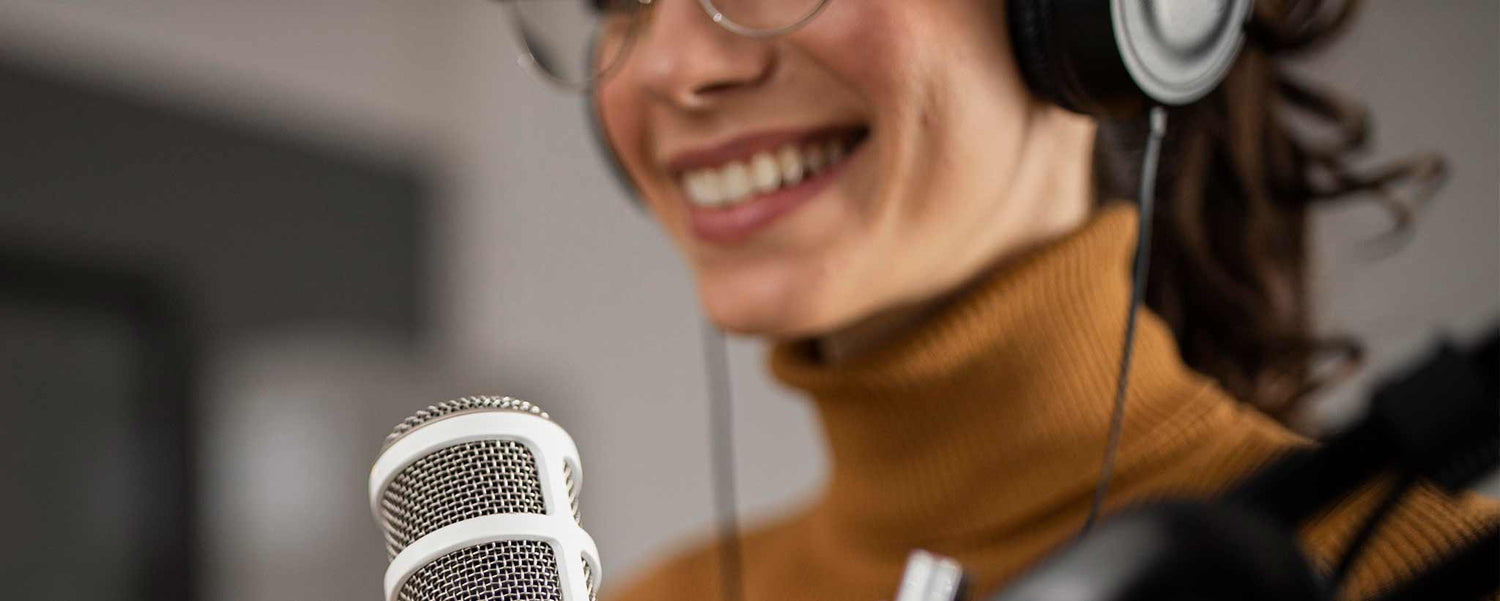 Female podcaster