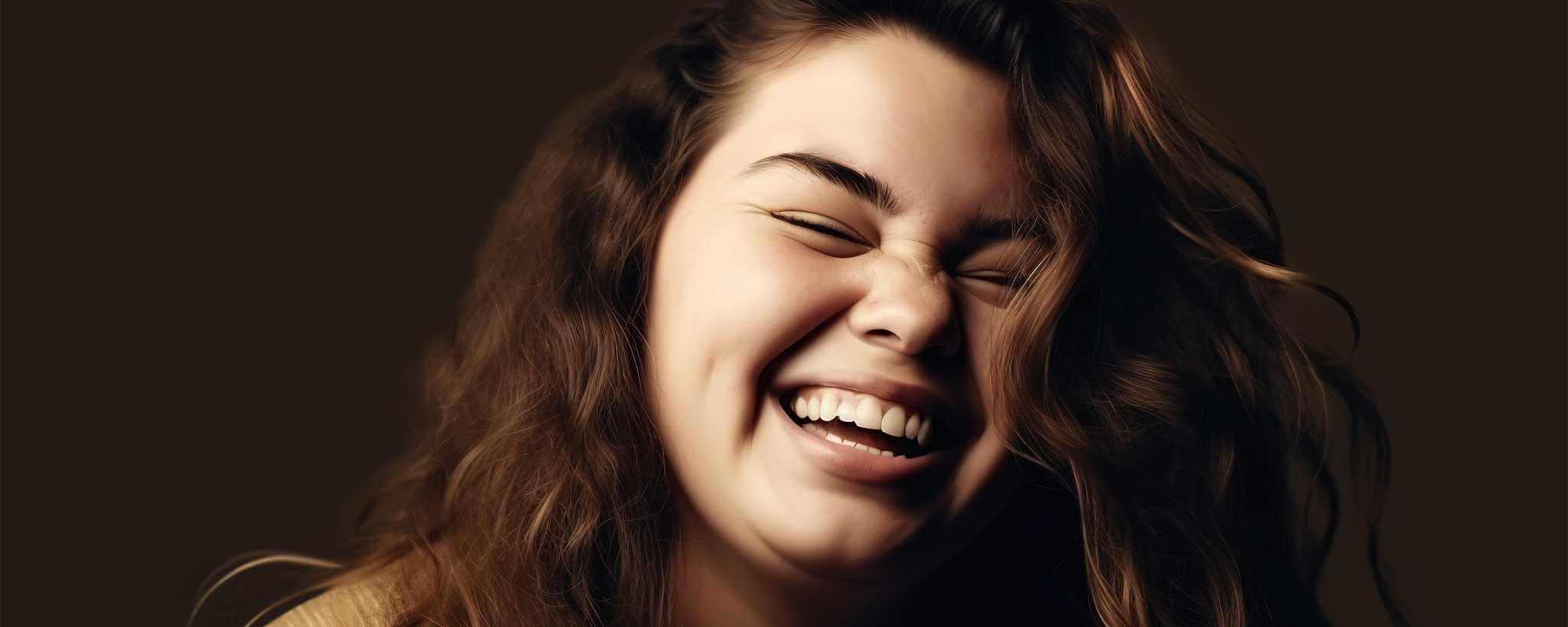 'Smiling plus-size young lady. (ai)'