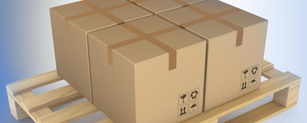 Boxes on wooden pallet