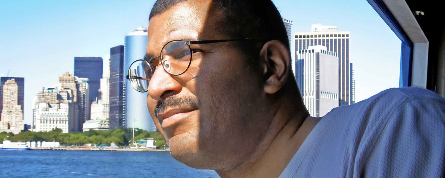 Kevin on New York ferry to Staten Island