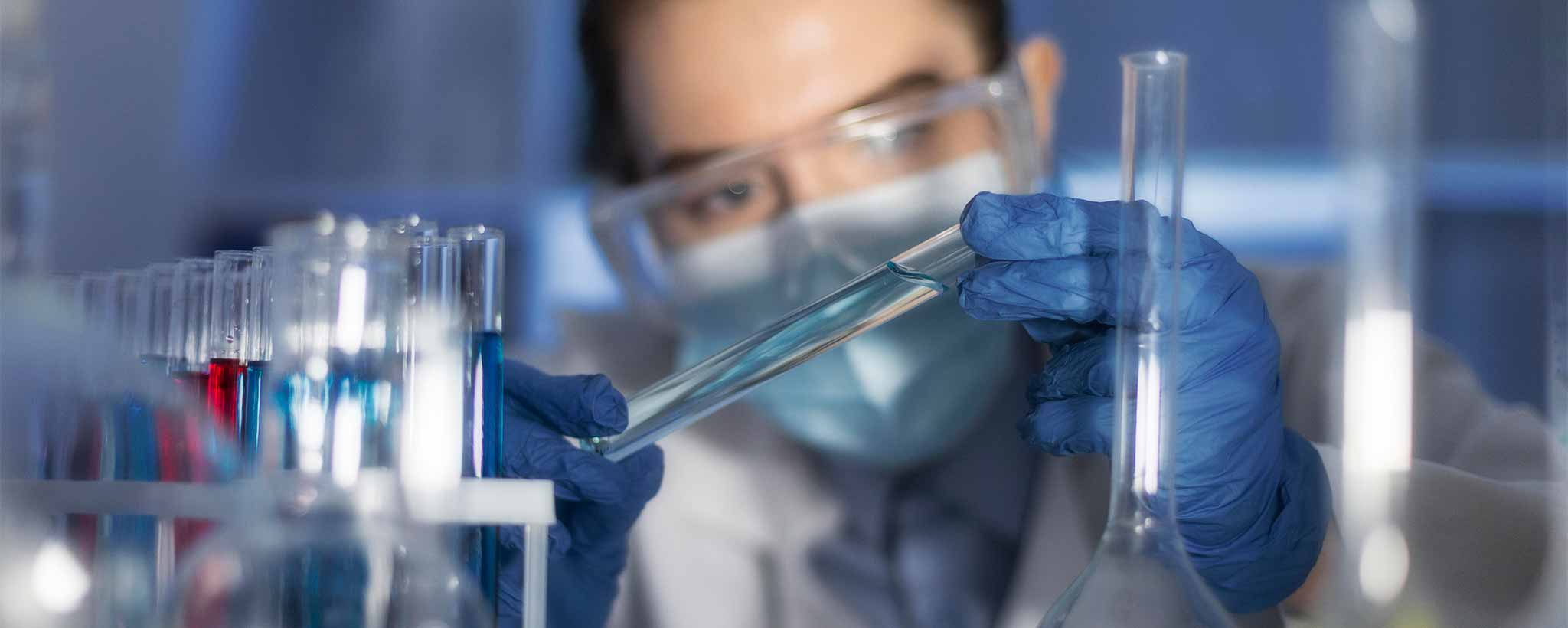 'Lab scientist performing tests'