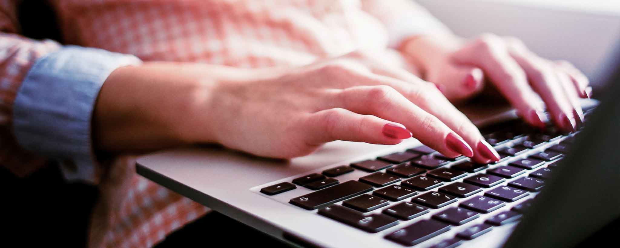 'Laptop keyboard typing'