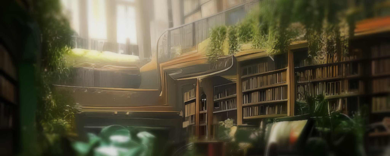 Sunlight through library window