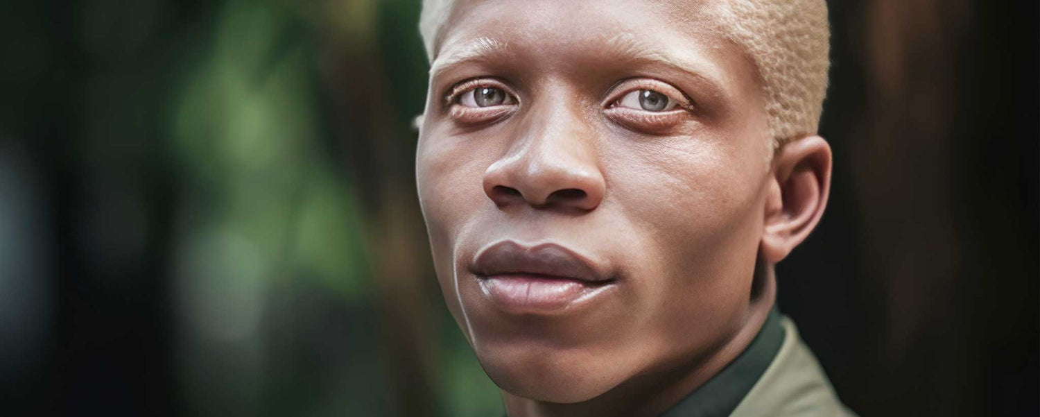 Male face with albinism. (ai)