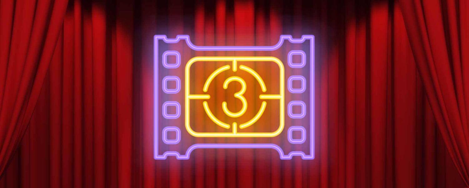 Movie curtains film strip