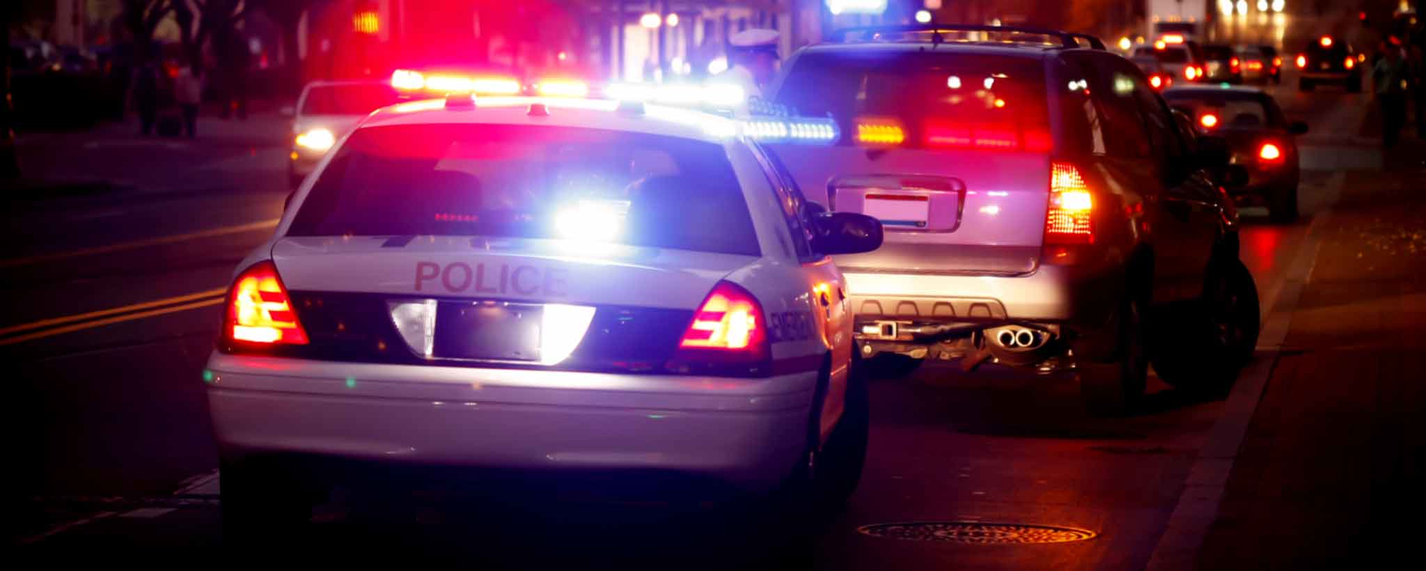 'Nighttime police cars'
