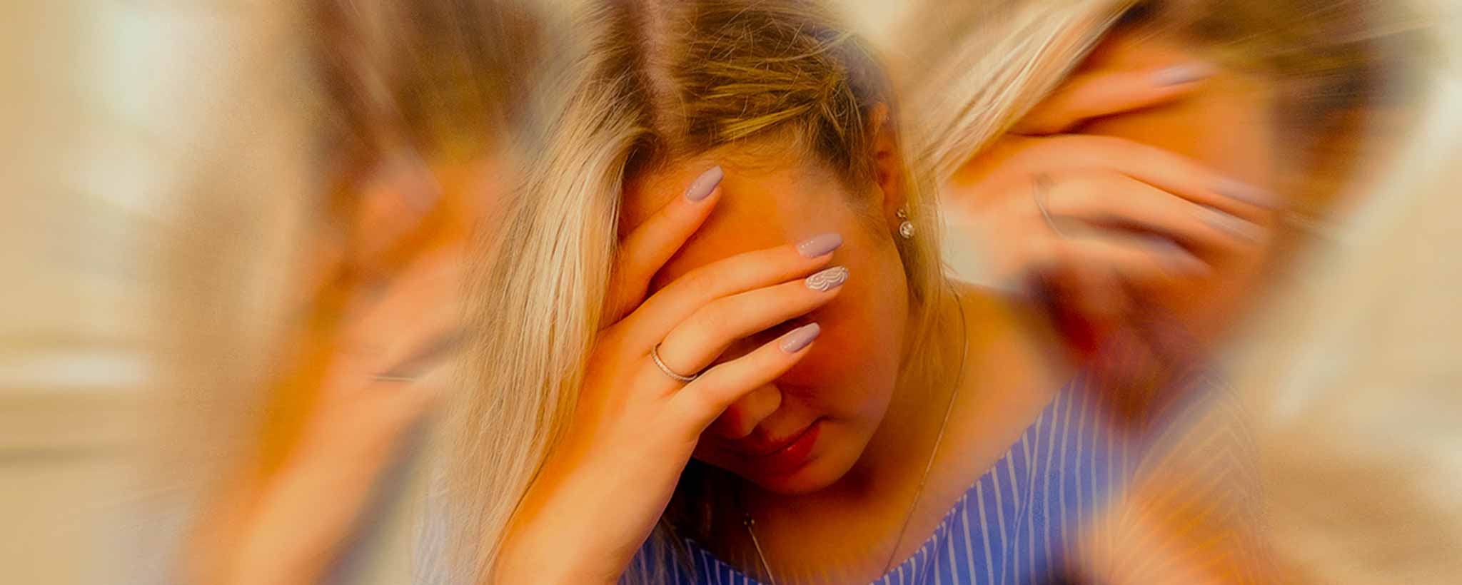 'A kaleidoscopic female migraine patient.'