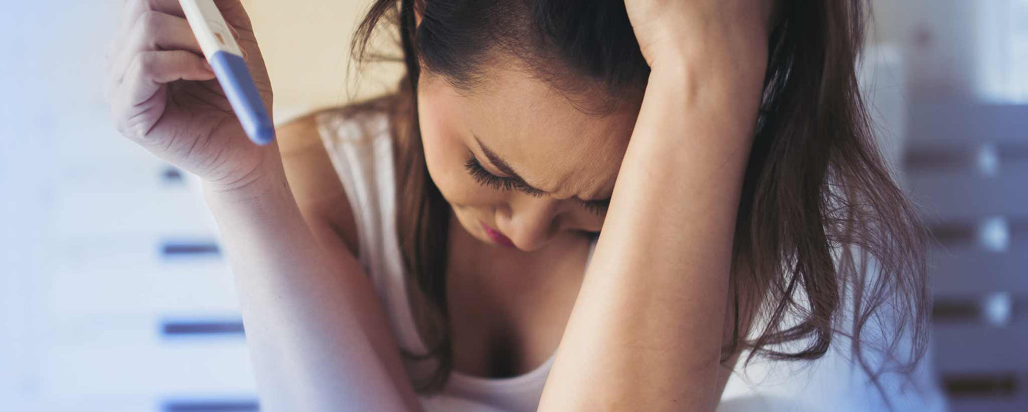 Female upset by pregnancy