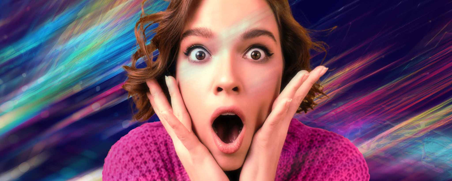 Shocked female with open mouth