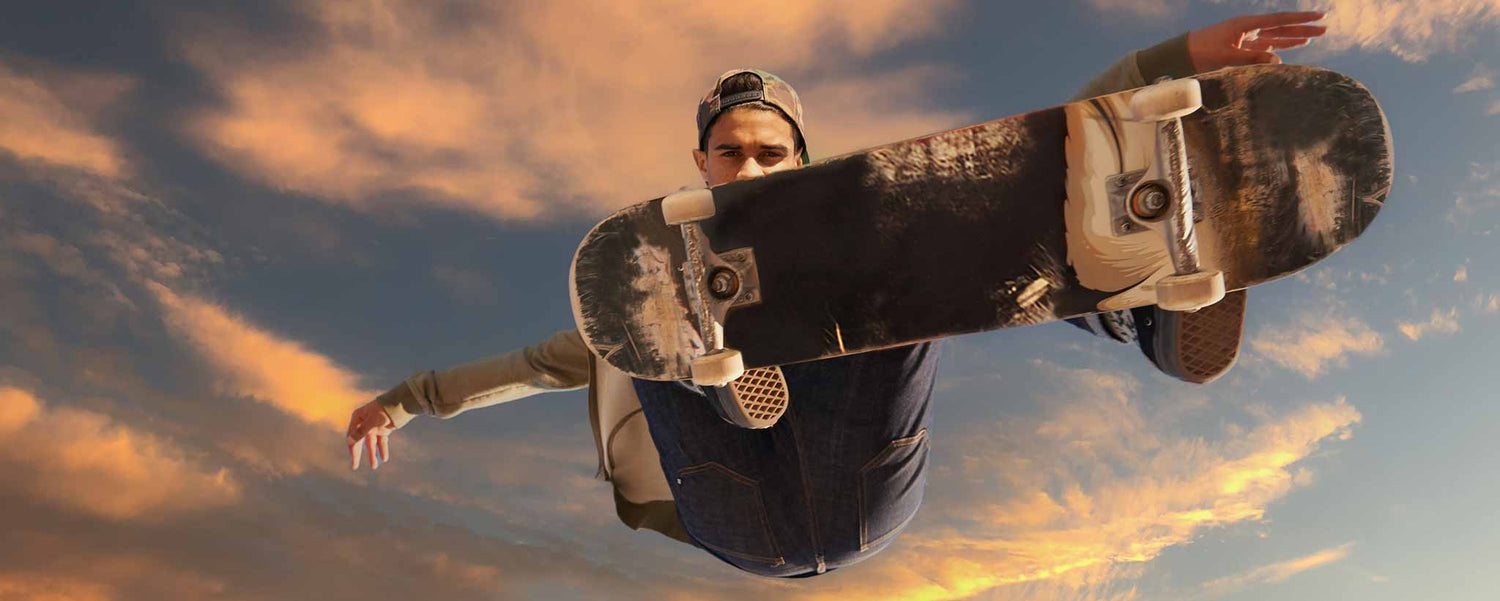 Skateboarding tricks are both exciting and dangerous.