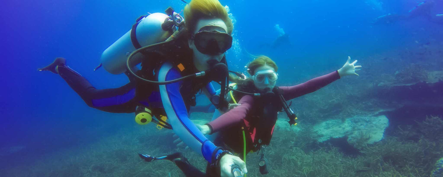 Underwater scuba divers