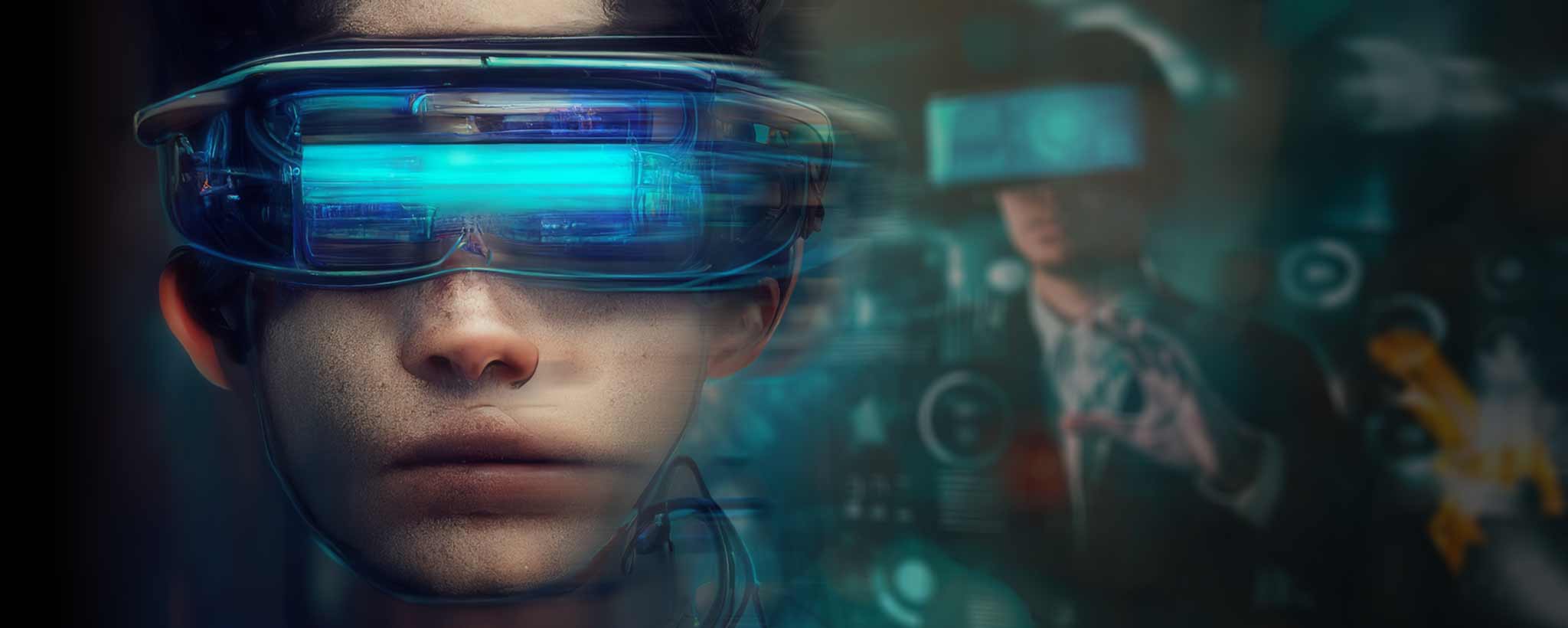 'Virtual man with VR technology'