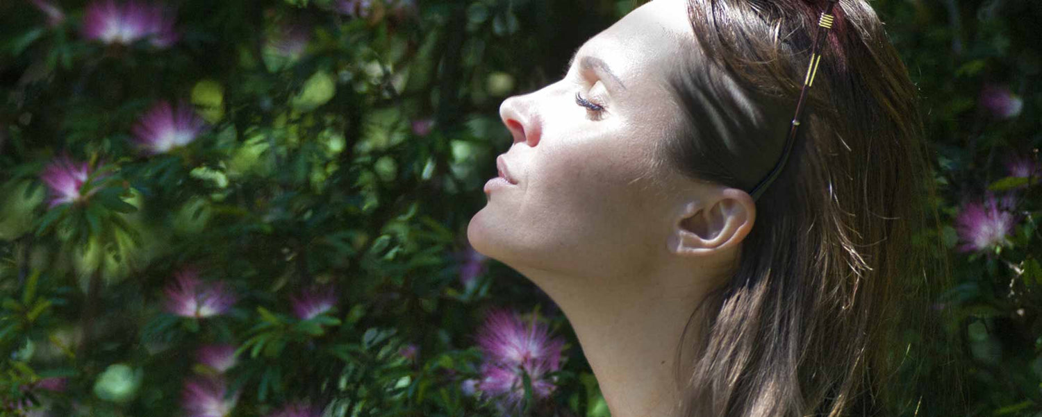 Woman deep breath