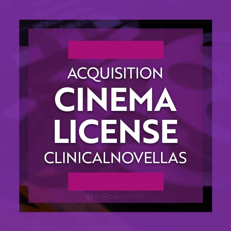 Acquisition Cinema License text on a purple background with ClinicalNovellas branding.