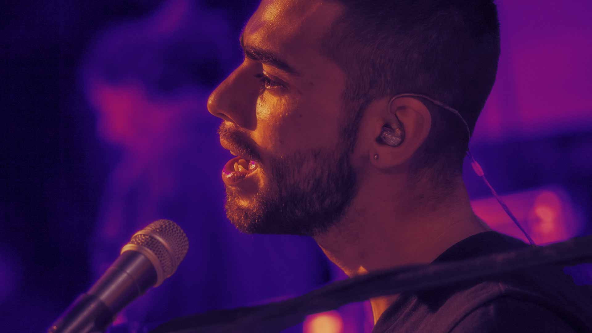 Bearded caucasian singer profile