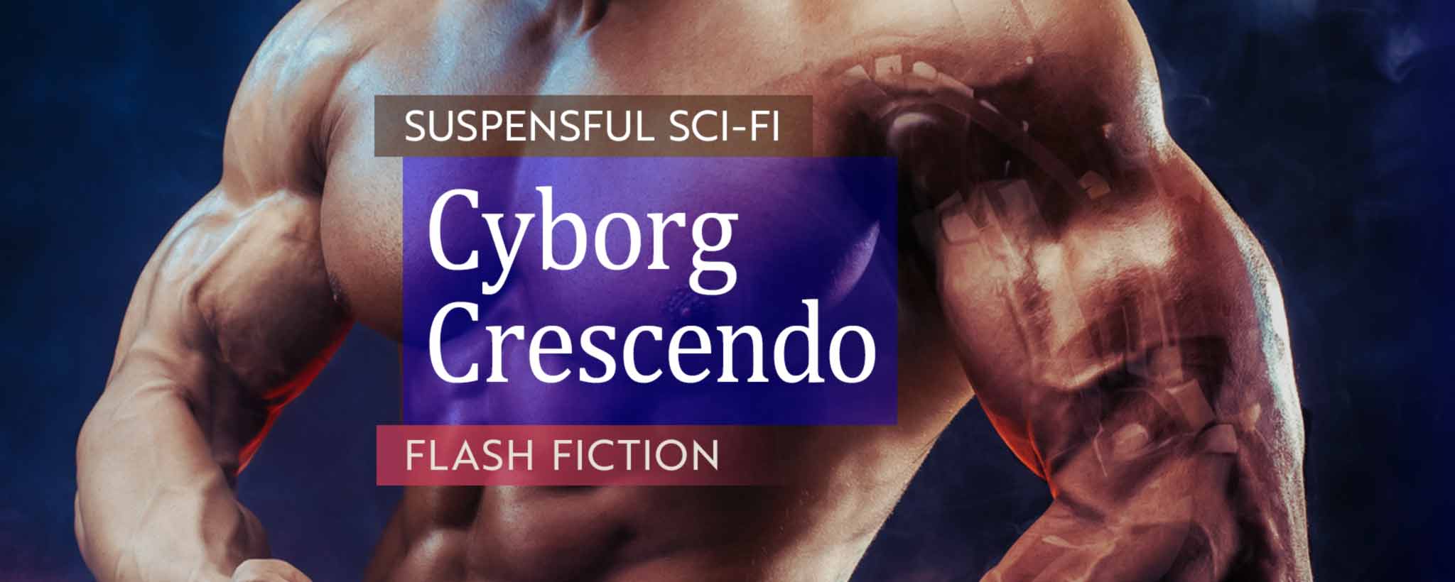 'Male cyborg bodybuilder'