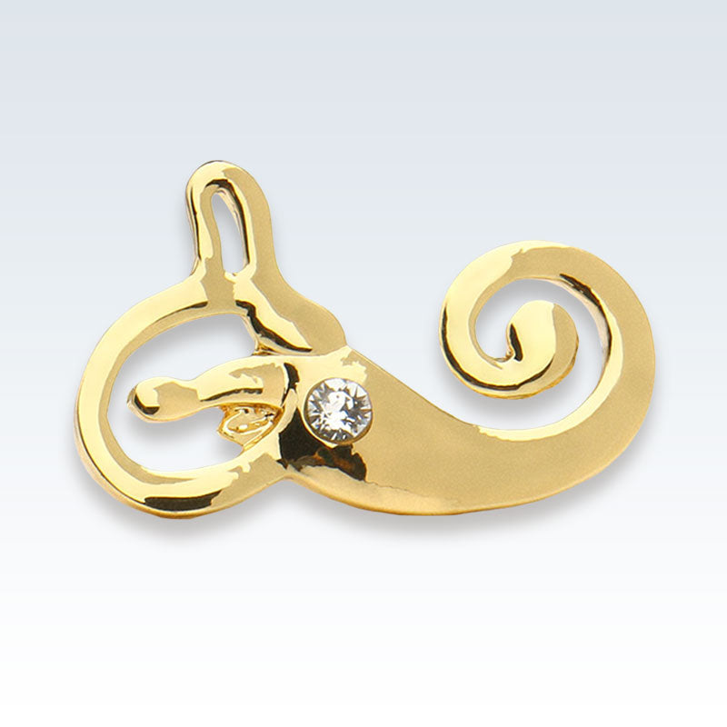 Inner Ear Gold Lapel Pin