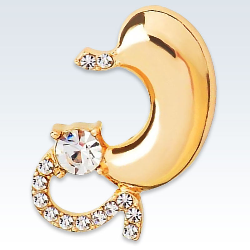 Gold Stomach Lapel Pin Detail