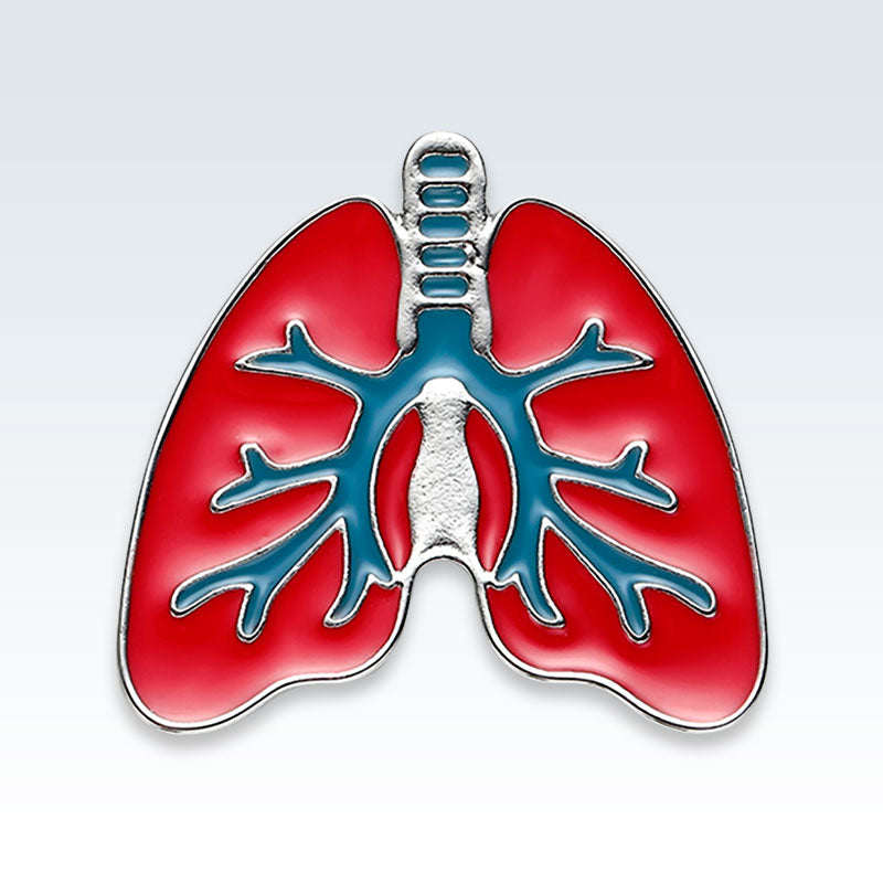 Red Lungs Metal Lapel Pin