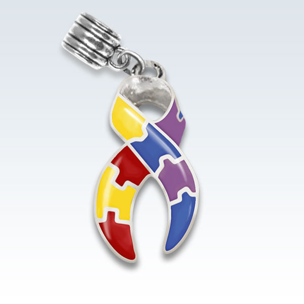 Autism Awareness Ribbon Metal Charm