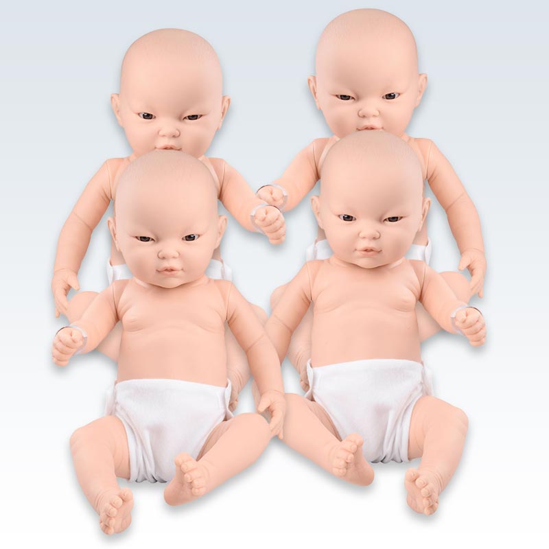 Set of 4 Asian Baby-Care Infant Models
