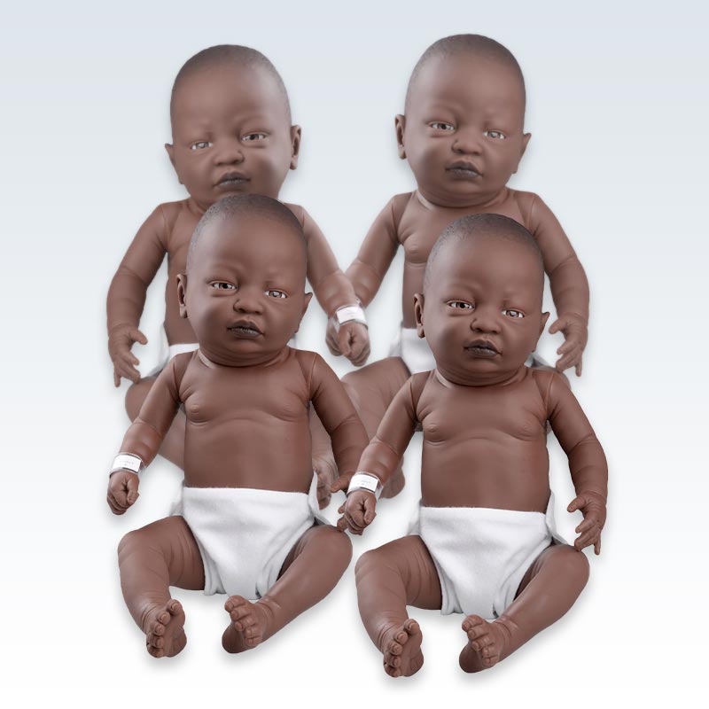 Set of 4 Black Baby-Care Infant Models