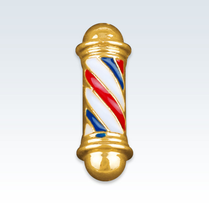 Gold Barbers Pole Lapel Pin