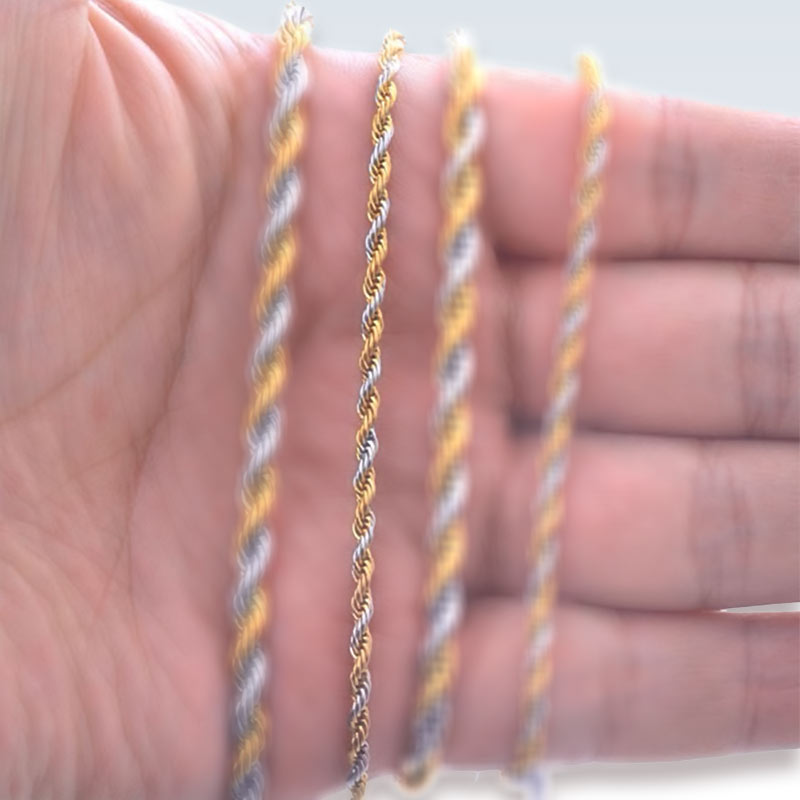 Holding Two-Tone Chain Necklace