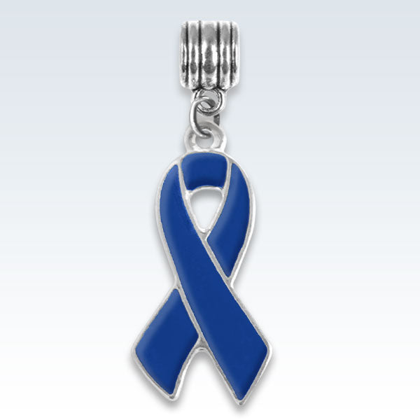 Blue Awareness Ribbon Metal Charm