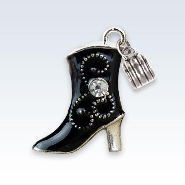 Enameled Boot Charm Black