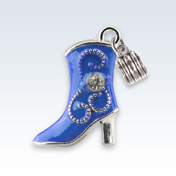 Enameled Boot Charm Blue