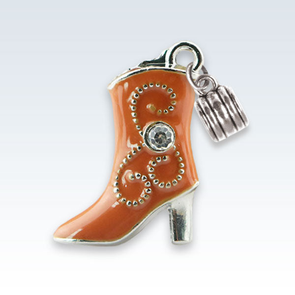 Enameled Boot Charm Orange