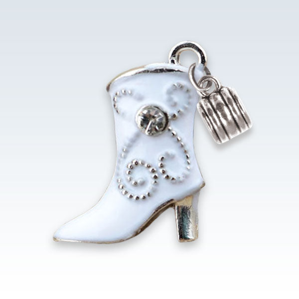 Enameled Boot Charm White