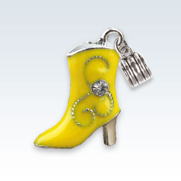 Enameled Boot Charm Yellow