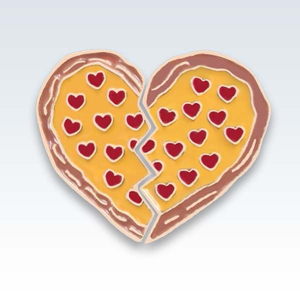 Broken Pizza Heart Enamel Lapel Pin