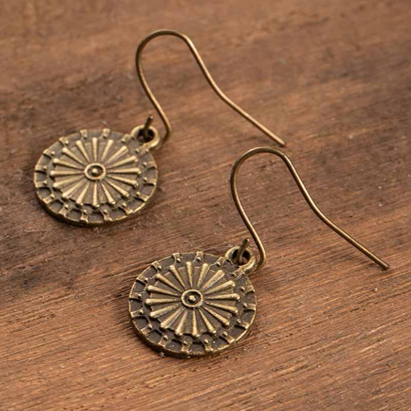 Bronze Round Drop Earrings