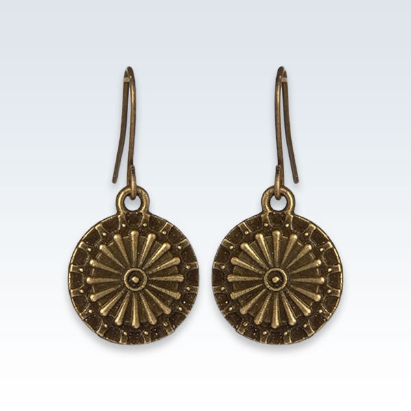 Bronze Round Drop Earrings