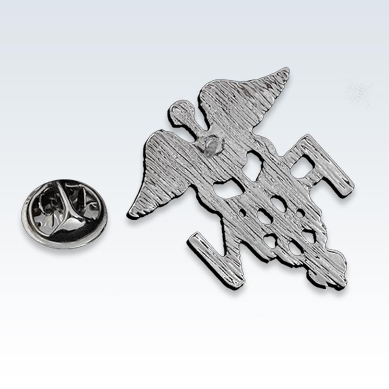 RN Caduceus Silver Lapel Pin Back