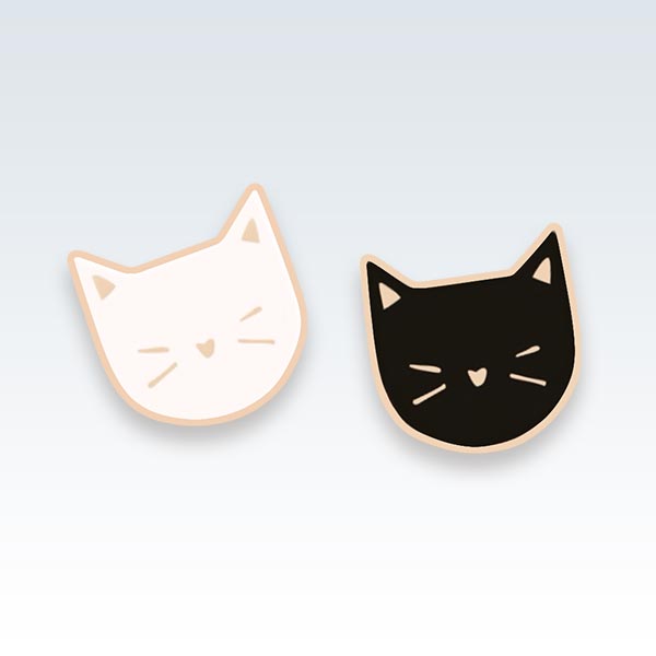 Kittens Pair Enamel Lapel Pins