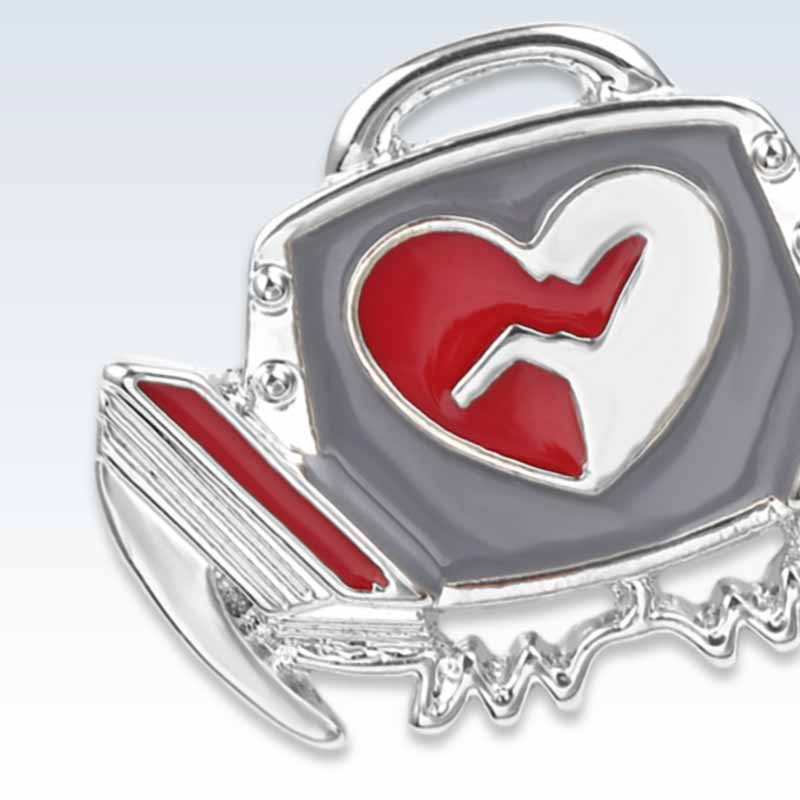 Defibrillator Lapel Pin Detail