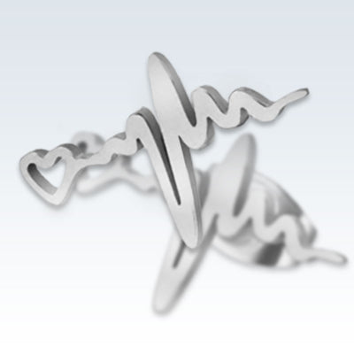 ECG Stainless Steel Earring Studs Detial